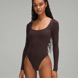 Lululemon Ultra-Soft Nulu Square-Neck Long-Sleeve Bodysuit in French Press